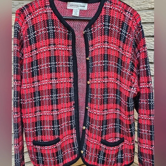 Crystal-Kobe Button Up Thick Sweater Sz L - Picture 1 of 8
